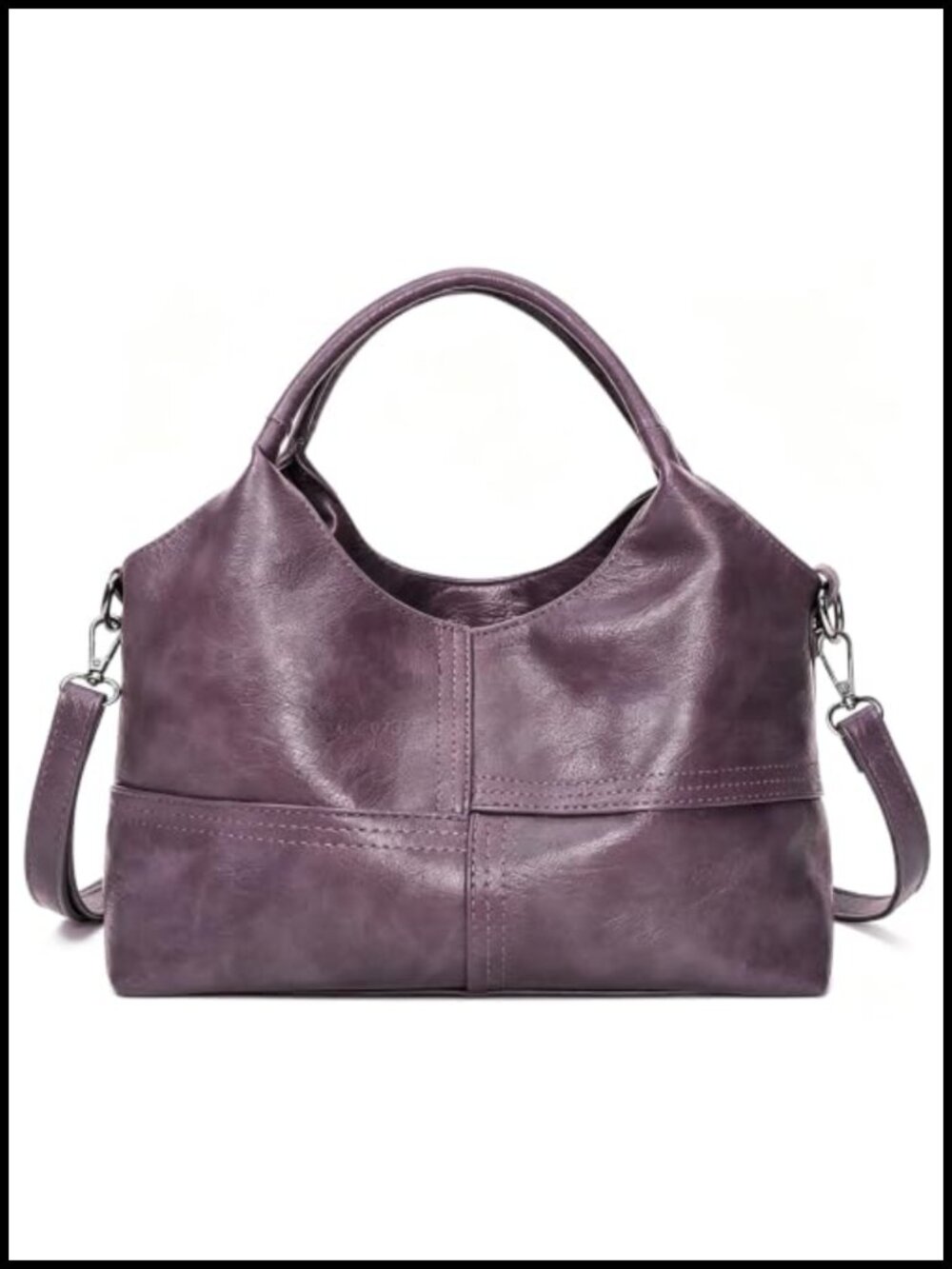 Soft Vegan Leather Hobo Handbag Medium Crossbody Satchel Tote Top Handle